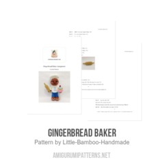 Gingerbread Baker amigurumi pattern by Little Bamboo Handmade