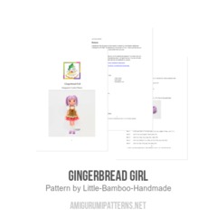 Gingerbread Girl amigurumi pattern by Little Bamboo Handmade