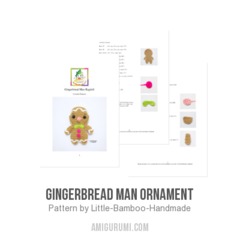 Gingerbread Man Ornament amigurumi pattern by Little Bamboo Handmade