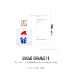 Gnome Ornament amigurumi pattern by Little Bamboo Handmade
