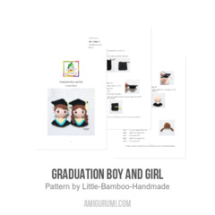 Graduation Boy and Girl amigurumi pattern by Little Bamboo Handmade