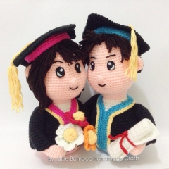 Graduation Couple amigurumi pattern by Little Bamboo Handmade