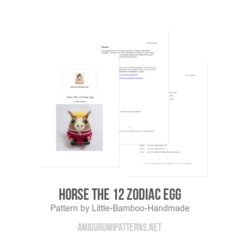 Horse The 12 Zodiac Egg amigurumi pattern by Little Bamboo Handmade