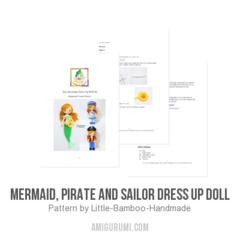 Mermaid, Pirate and Sailor Dress Up Doll amigurumi pattern by Little Bamboo Handmade