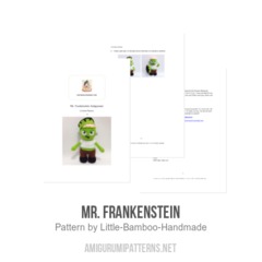 Mr. Frankenstein amigurumi pattern by Little Bamboo Handmade