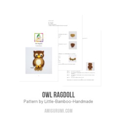 Owl Ragdoll amigurumi pattern by Little Bamboo Handmade