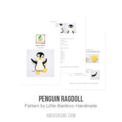 Penguin Ragdoll amigurumi pattern by Little Bamboo Handmade