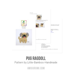 Pug Ragdoll amigurumi pattern by Little Bamboo Handmade