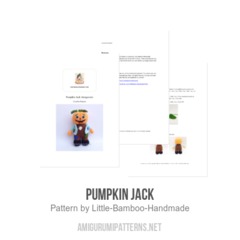 Pumpkin Jack amigurumi pattern by Little Bamboo Handmade