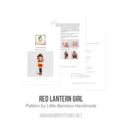 Red Lantern Girl amigurumi pattern by Little Bamboo Handmade