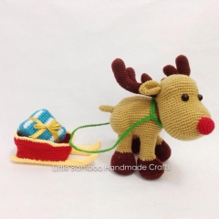 Reindeer And Sleigh  amigurumi pattern by Little Bamboo Handmade