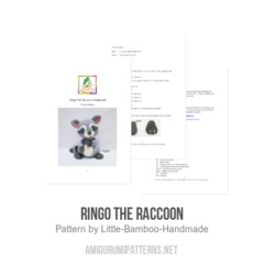 Ringo The Raccoon amigurumi pattern by Little Bamboo Handmade