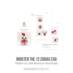 Rooster The 12 Zodiac Egg amigurumi pattern by Little Bamboo Handmade