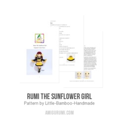 Rumi The Sunflower Girl amigurumi pattern by Little Bamboo Handmade