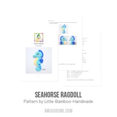 Seahorse Ragdoll amigurumi pattern by Little Bamboo Handmade