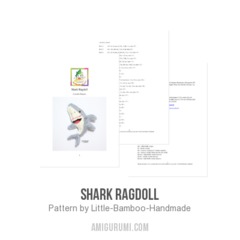Shark Ragdoll amigurumi pattern by Little Bamboo Handmade
