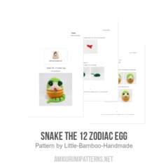 Snake The 12 Zodiac Egg amigurumi pattern by Little Bamboo Handmade