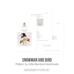 Snowman And Bird amigurumi pattern by Little Bamboo Handmade