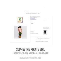 Sophia The Pirate Girl amigurumi pattern by Little Bamboo Handmade