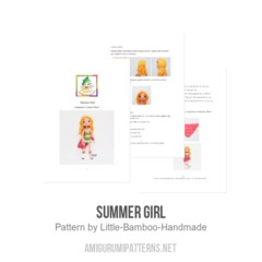 Summer girl amigurumi pattern by Little Bamboo Handmade