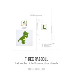 T-Rex Ragdoll amigurumi pattern by Little Bamboo Handmade