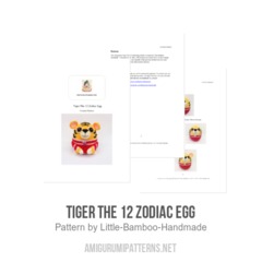Tiger The 12 Zodiac Egg amigurumi pattern by Little Bamboo Handmade