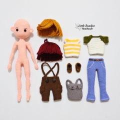 Timothy The Dress Up Doll amigurumi pattern by Little Bamboo Handmade