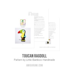 Toucan Ragdoll amigurumi pattern by Little Bamboo Handmade