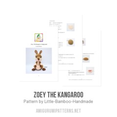 Zoey The Kangaroo amigurumi pattern by Little Bamboo Handmade