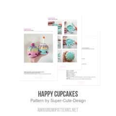 Happy Cupcakes amigurumi pattern by Super Cute Design
