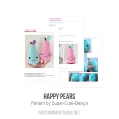 Happy Pears amigurumi pattern by Super Cute Design