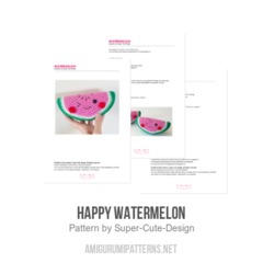 Happy Watermelon amigurumi pattern by Super Cute Design