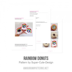 Rainbow Donuts amigurumi pattern by Super Cute Design