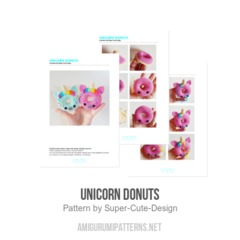 Unicorn Donuts amigurumi pattern by Super Cute Design