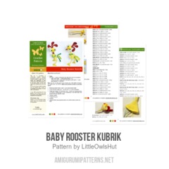 Baby Rooster Kubrik  amigurumi pattern by LittleOwlsHut
