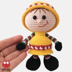 Doll in a Christmas Bell outfit amigurumi pattern by LittleOwlsHut
