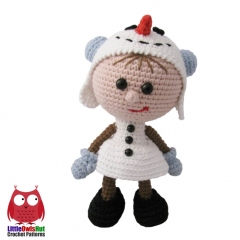 Doll in a Snowman outfit amigurumi by LittleOwlsHut