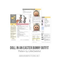 Doll in an Easter Bunny outfit amigurumi pattern by LittleOwlsHut