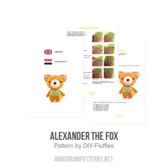 Alexander the Fox amigurumi pattern by DIY Fluffies