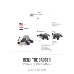 Benji the Badger amigurumi pattern by DIY Fluffies