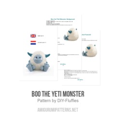 Boo the Yeti Monster amigurumi pattern by DIY Fluffies