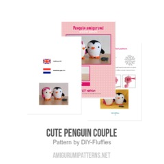 Cute Penguin couple amigurumi pattern by DIY Fluffies