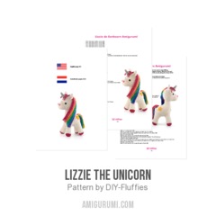 Lizzie the Unicorn amigurumi pattern by DIY Fluffies