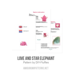 Love and Star Elephant amigurumi pattern by DIY Fluffies