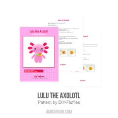 Lulu the Axolotl amigurumi pattern by DIY Fluffies