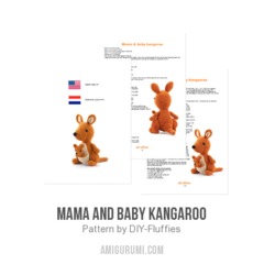 Mama and Baby Kangaroo amigurumi pattern by DIY Fluffies