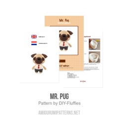 Mr. Pug amigurumi pattern by DIY Fluffies