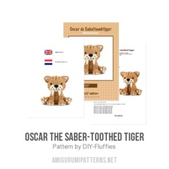Oscar the Saber-Toothed Tiger amigurumi pattern by DIY Fluffies