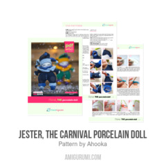 Jester, the carnival porcelain doll amigurumi pattern by Ahooka