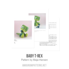 Baby T-Rex amigurumi pattern by Maja Hansen